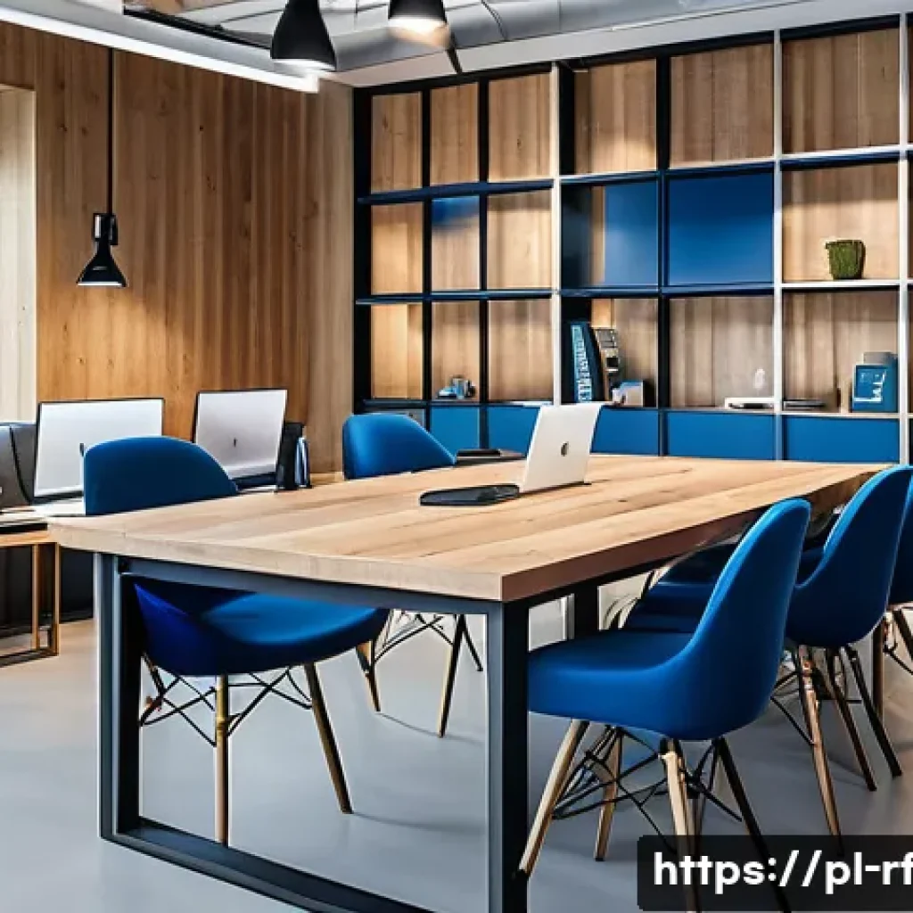 크리에이티브 허브의 브랜드 구축 전략 - A modern and authentic Polish brand office interior featuring a creative team collaborating around a...