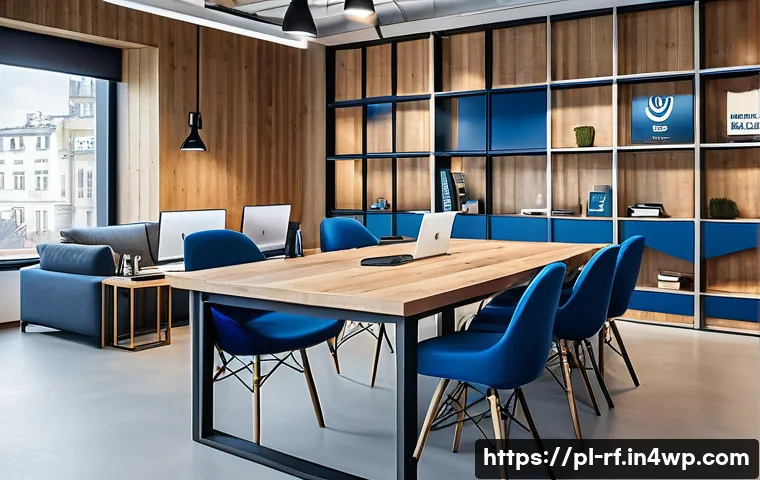 크리에이티브 허브의 브랜드 구축 전략 - A modern and authentic Polish brand office interior featuring a creative team collaborating around a...