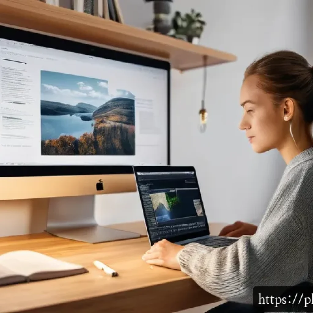 크리에이티브 허브의 정책 및 법적 고려 사항 - A modern digital workspace scene in a cozy Polish home office, featuring a young creative profession...